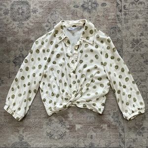 Zara Collard Polka Dot Crop Top